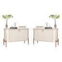 Ver imagem 1 de Jogo de Mesa de Cabeceira Sofia Off White Bronze