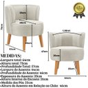 Ver imagem 2 de Kit 3 Cadeiras Estofadas para Sala de Espera Tecido Veludo Aconchegante Pés de Madeira Resistente