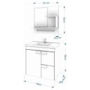 Ver imagem 7 de Gabinete Tulipa Toucador de Banheiro C/ Cuba e Espelheira Branco e Café MGM Móveis