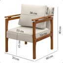 Ver mais imagens de Kit 2 Poltrona Sala Decorativa Dallas Estofada Veludo Gelo Base Madeira Castanho - Arkell