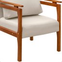 Ver imagem 4 de Kit 2 Poltrona Sala Decorativa Dallas Estofada Veludo Gelo Base Madeira Castanho - Arkell