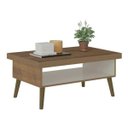 Ver imagem 2 de Mesa De Centro Pés Madeira Lucca Pinho/off White - Artely