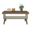 Ver imagem 3 de Mesa De Centro Pés Madeira Lucca Pinho/off White - Artely