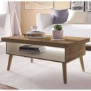 Ver imagem 1 de Mesa De Centro Pés Madeira Lucca Pinho/off White - Artely