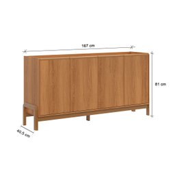 Aparador Buffet Elegance com 4 Portas Jequitiba - Lukaliam - 5
