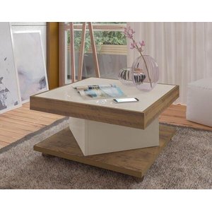 Mesa Centro Saara - Pinho/Off White - Artely