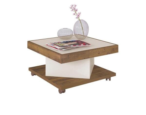 Mesa Centro Saara - Pinho/Off White - Artely - 3