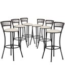Ver imagem 1 de Kit 6 Banquetas Alta Forts Fio de Fibra Proteção UV Restaurante, Lanchonete, Sala De Jantar, Área Go