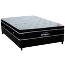 Ver imagem 1 de Cama Box Casal: Colchão Molas Ensacadas Ortobom Superpocket Elegant + Base Crc Suede Black(138x188)
