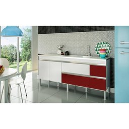 Balcão Cozinha Prisma 2.0 Branco e Preto 86 X 52 X 193.5 cm - 4 Balcão Cozinha Prisma 2.0 Branco e Preto 86 X 52 X 193.5 cm - 4