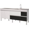 Balcão Cozinha Prisma 2.0 Branco e Preto 86 X 52 X 193.5 cm - 1