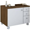 Ver imagem 1 de Gabinete Balcão Para Banheiro 1 Porta 3 Gavetas Cedro/branco - Albatroz