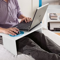 Escrivaninha para Computador Móvel com Prateleiras Artely Branco - 2