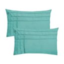 Ver imagem 1 de Kit 2 Capas para Almofada Drapeada Line T Retangular em Veludo Várias Cores Cor:tiffany