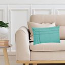 Ver imagem 2 de Kit 2 Capas para Almofada Drapeada Line T Retangular em Veludo Várias Cores Cor:tiffany