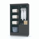 Ver imagem 3 de Guarda Roupa Solteiro Ideal Plus 4 Portas 2 Gavetas Preto Text Vila Rica