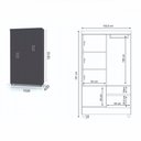 Ver imagem 4 de Guarda Roupa Solteiro Ideal Plus 4 Portas 2 Gavetas Preto Text Vila Rica