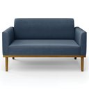Ver imagem 7 de Sofá Namoradeira Base Madeira Castanho Maressa Suede Azul Marinho - Ibiza