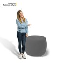 Ver imagem 6 de Kit 02 Puffs Decorativos Living Aisha Orgânico Redondo Suede Cinza - Desk Design