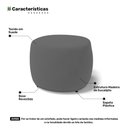 Ver imagem 3 de Kit 02 Puffs Decorativos Living Aisha Orgânico Redondo Suede Cinza - Desk Design
