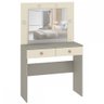 Penteadeira Camarim Maia 2 Gavetas com Espelho e Led Cinza/Champagne - Fellicci - 2
