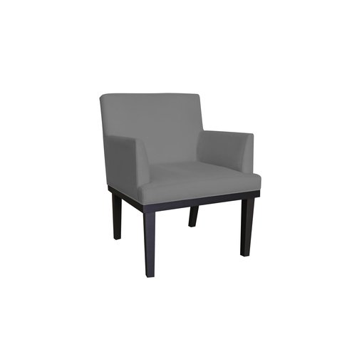 Poltrona Decorativa Vitória Suede Cinza Pés Madeira Mz Decor