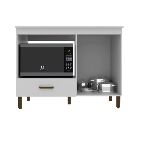 Balcão para cooktop 1 porta - Roma branco