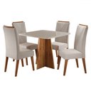 Ver imagem 2 de Mesa de Jantar 4 Lugares Street com Vidro Mel/bege/off White - Viero Móveis