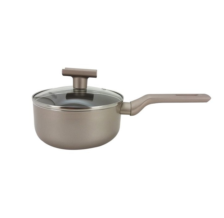 Conjunto 3 Panelas Sartin Cook Champanhe Gás e Indução Revestimento Cerâmica Premium 3 Camadas - Mim - 8