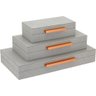 Caixa Organizadora Sintético Cinza 3pç - 1