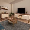 Ver imagem 1 de Sala de Estar Completa para TV Até 75 Polegadas Lumina Pinho/Off White - Artely