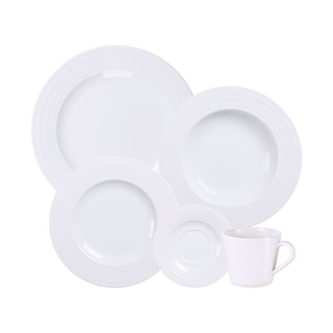 Aparelho de Jantar 20 Peças Tramontina Vibrare em Porcelana Decorada