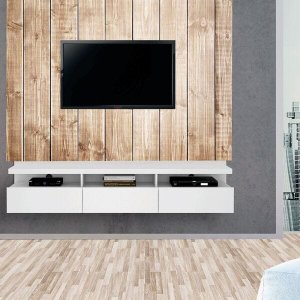 Painel Autoadesivo para TV Lav&aacute;vel Textura Madeira Clara