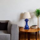 Ver imagem 6 de Abajur de Cerâmica para Sala Azul Royal Classic com Cúpula de Tecido