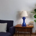 Ver imagem 4 de Abajur de Cerâmica para Sala Azul Royal Classic com Cúpula de Tecido