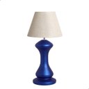 Ver imagem 1 de Abajur de Cerâmica para Sala Azul Royal Classic com Cúpula de Tecido