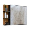 Ver imagem 1 de Espelheira Suspensa Armário de Banheiro Closet Porta Prateleiras Nicho Organizador Iris Preto Nature