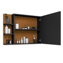 Ver imagem 4 de Espelheira Suspensa Armário de Banheiro Closet Porta Prateleiras Nicho Organizador Iris Preto Nature