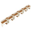 Ver imagem 4 de Conjunto de Escritório Noruega 5 Livreiro e 6 Mesas 90cm - Via Nossa - Off White e Cedro