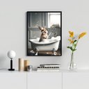 Ver imagem 2 de Quadro Banheiro Coelhinho Tomando Banho 24x18cm - com Vidro:moldura Preta