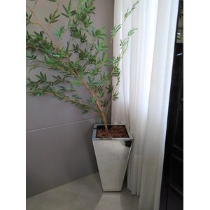 Cachepô 100%mdf Revestido em Espelho Prata