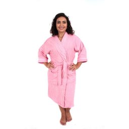 ROUPÃO DE BANHO ATOALHADO ADULTO 100% ALGODÃO ROSA Tam. G - 2