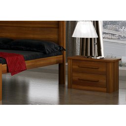 Mesa de Cabeceira 2 Gavetas Bari Plus - Sallêto Móveis - Salleto Nogal - 2