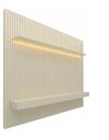 Ver imagem 2 de Conjunto Home Suspenso com Painel Ripado TV até 75 Jendal Cor:Off-White
