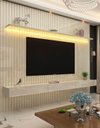 Ver imagem 1 de Conjunto Home Suspenso com Painel Ripado TV até 75 Jendal Cor:Off-White