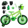 Bicicleta Infantil Aro 16 Verde Claro Kit Verde com Capacete, Kit Proteção e Acelerador - 1