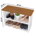 Ver imagem 2 de Sapateira Banco para Hall de Entrada Quarto Organizador:branco/freijó