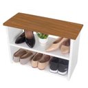 Ver imagem 1 de Sapateira Banco para Hall de Entrada Quarto Organizador:branco/freijó