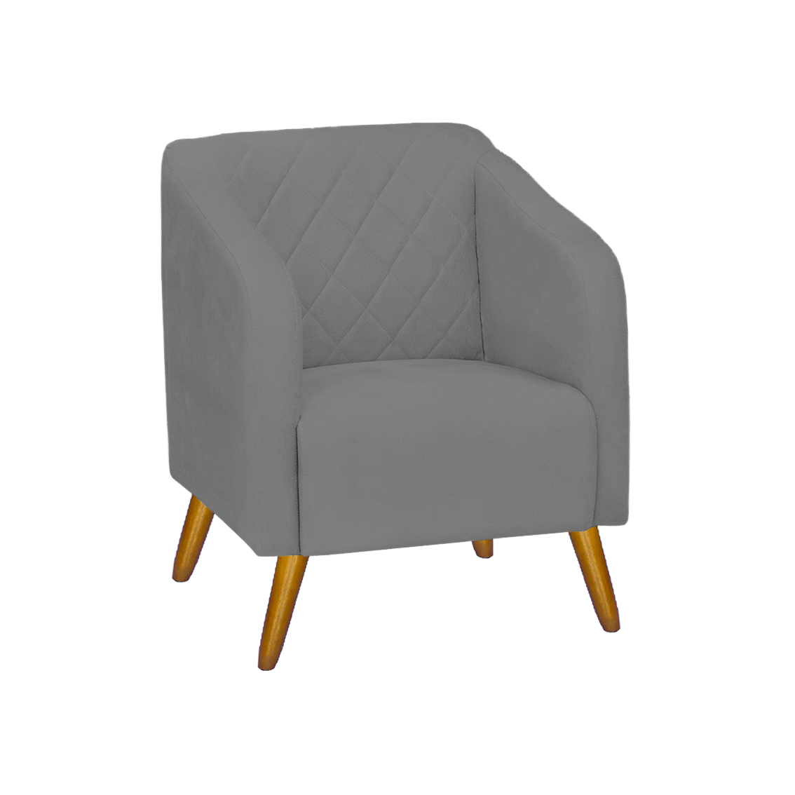 Poltrona Estofada Pés Palito Para Hall de Entrada Silmara Corano Cinza - DL Decor - 1