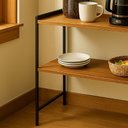 Ver imagem 4 de Estante Aparador Industrial Multiuso com 2 Prateleiras Escritório Londres - Jm3 Móveis:freijó/preto